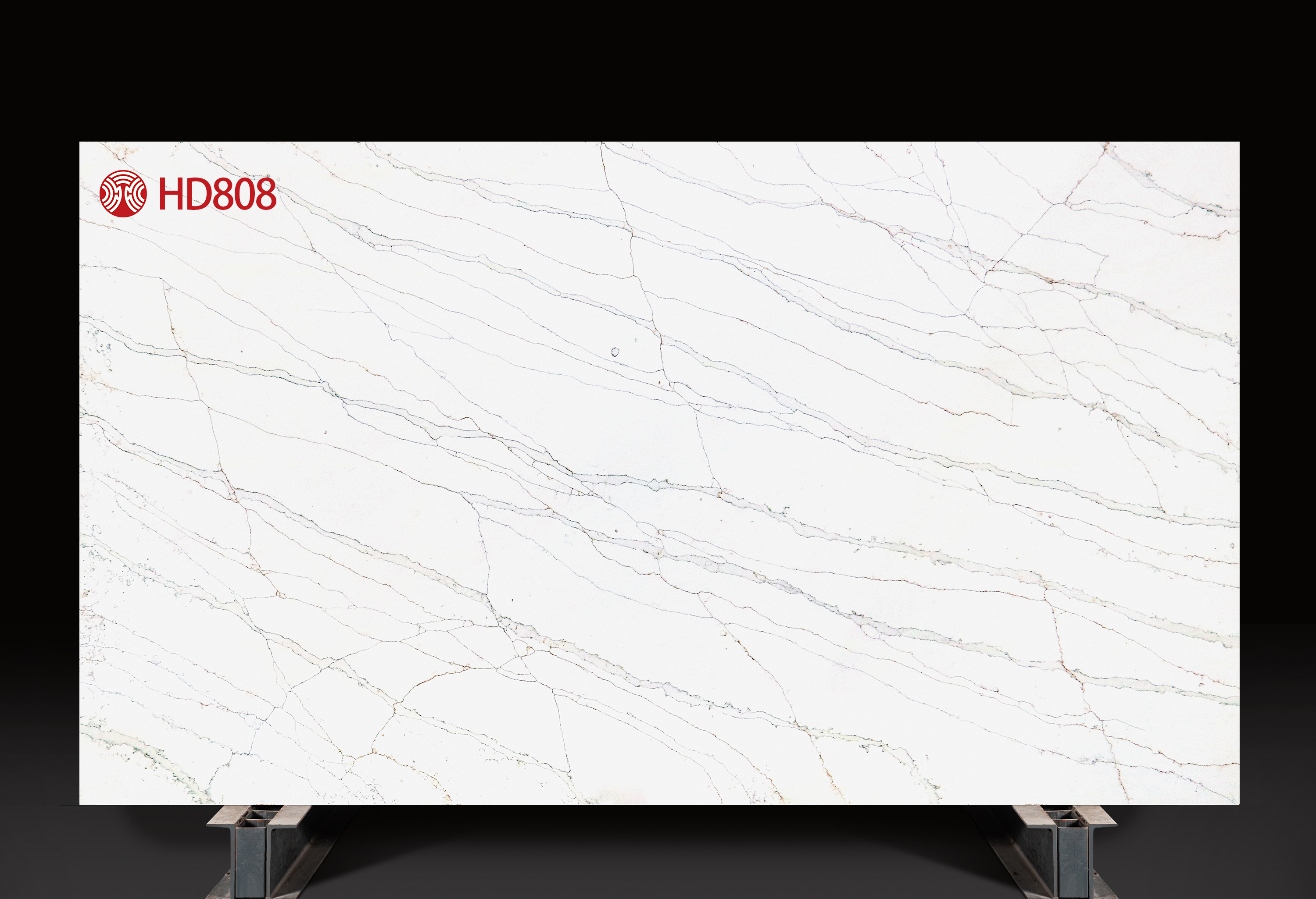  Calacatta Natural Grey And Light Brown Lines Artificial Quartz Stone