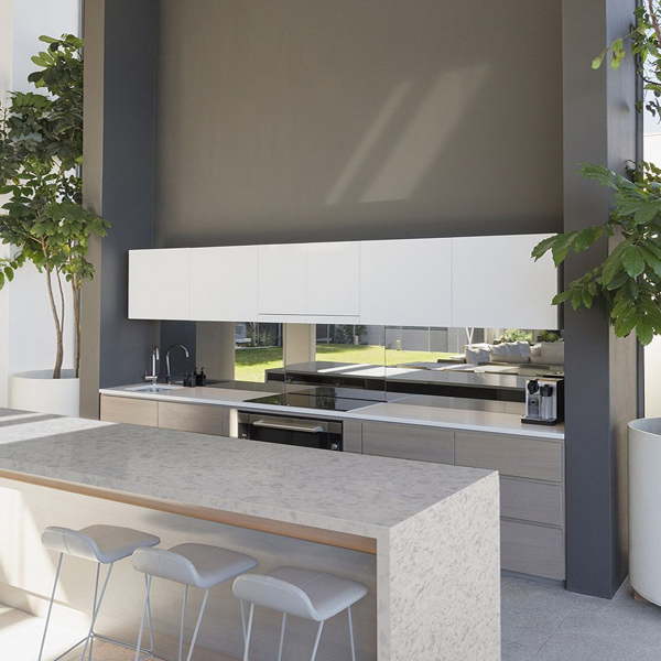 Belle White Kitchen Quartz Stone Countertops