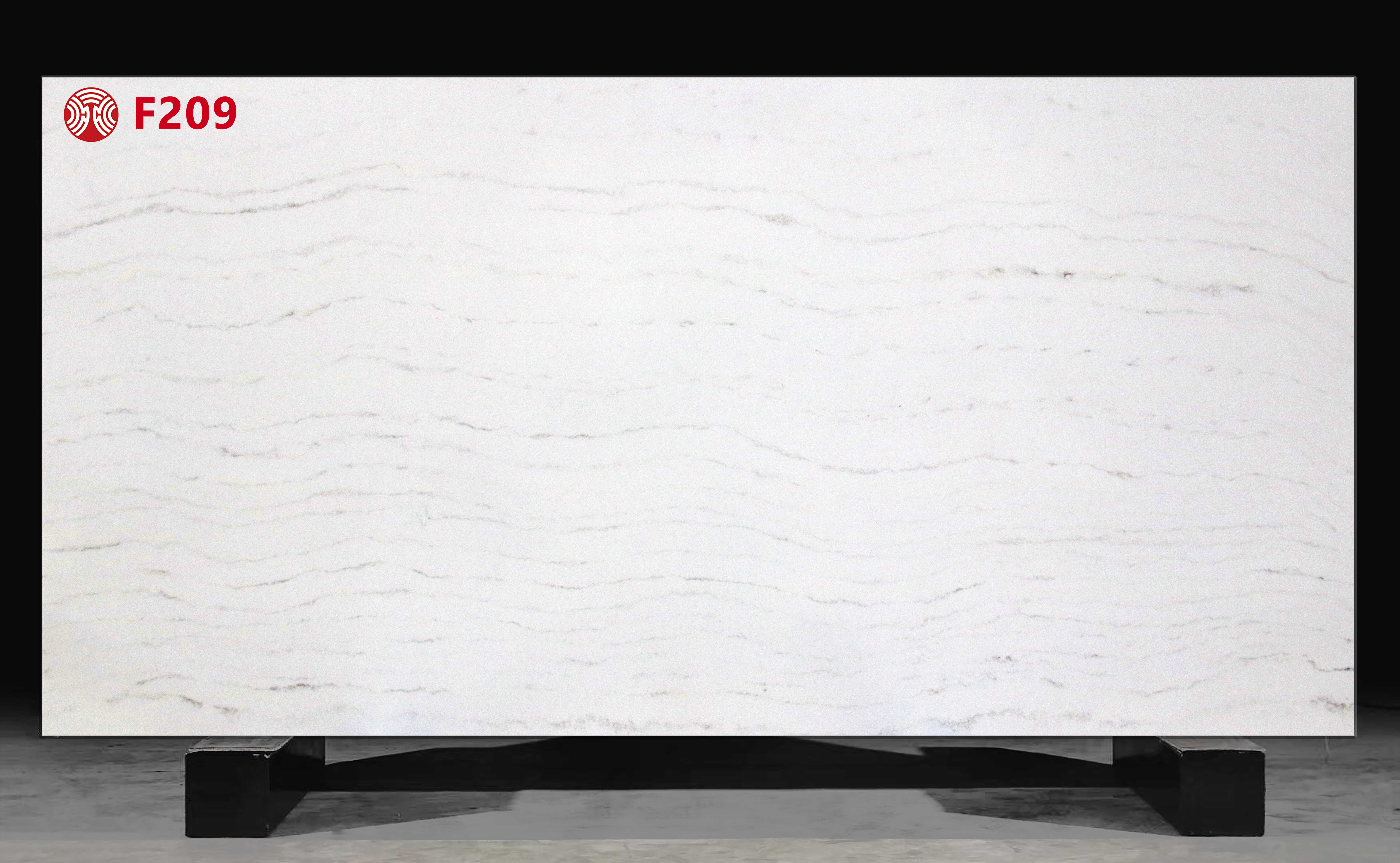  Marble Style Artificial Quartz Stone with Black Line Pattern