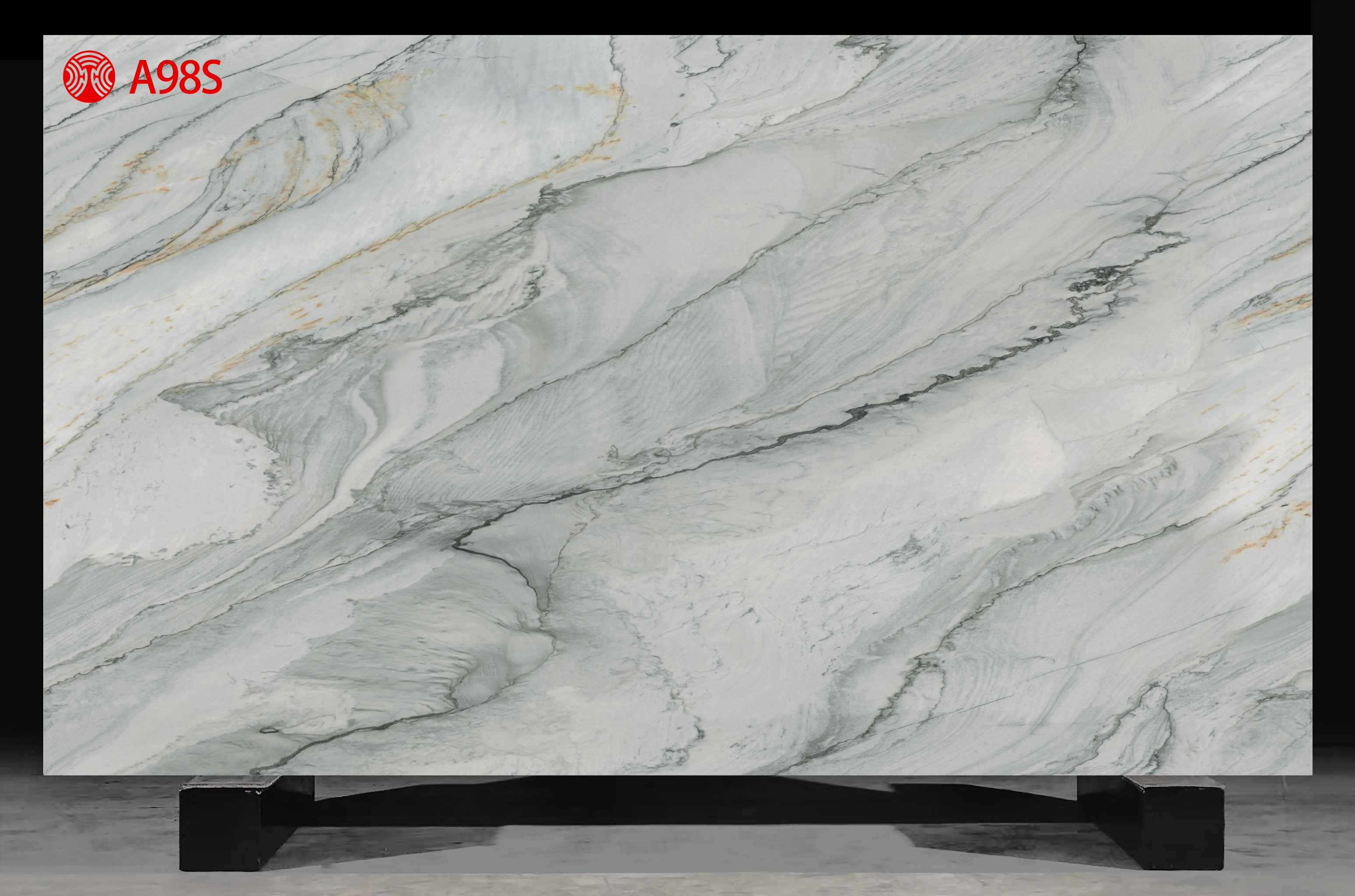 Gray Green Ripple Texture Printed Quartz