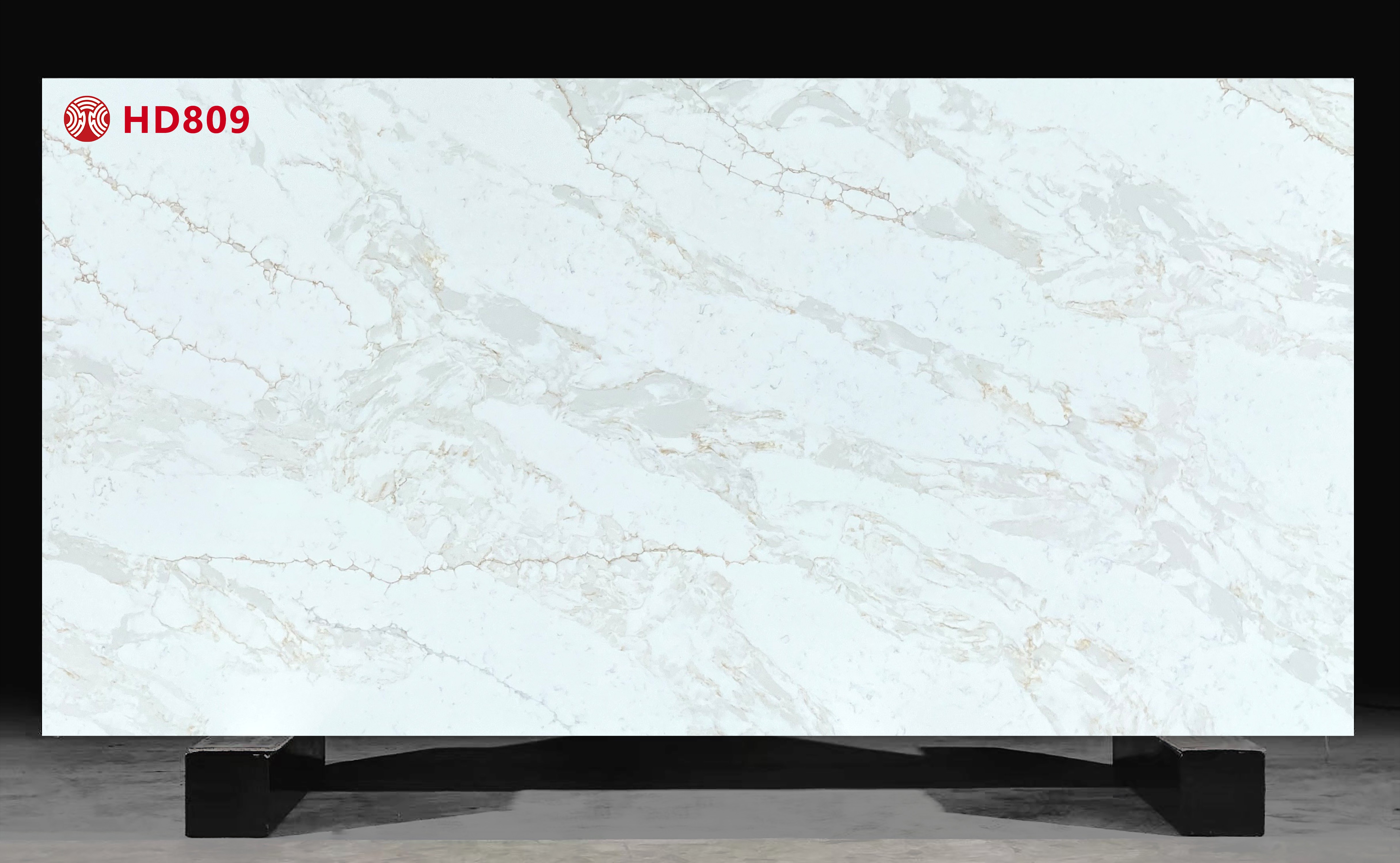 Artificial Quartz Stone with Gray And Pale Yellow Stripes And Spots