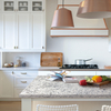 Floral White Quartz Kitchen Countertops 