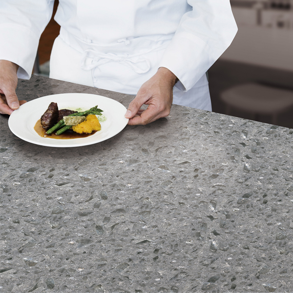 Crystal Shining Light Grey Quartz Kitchen Countertops