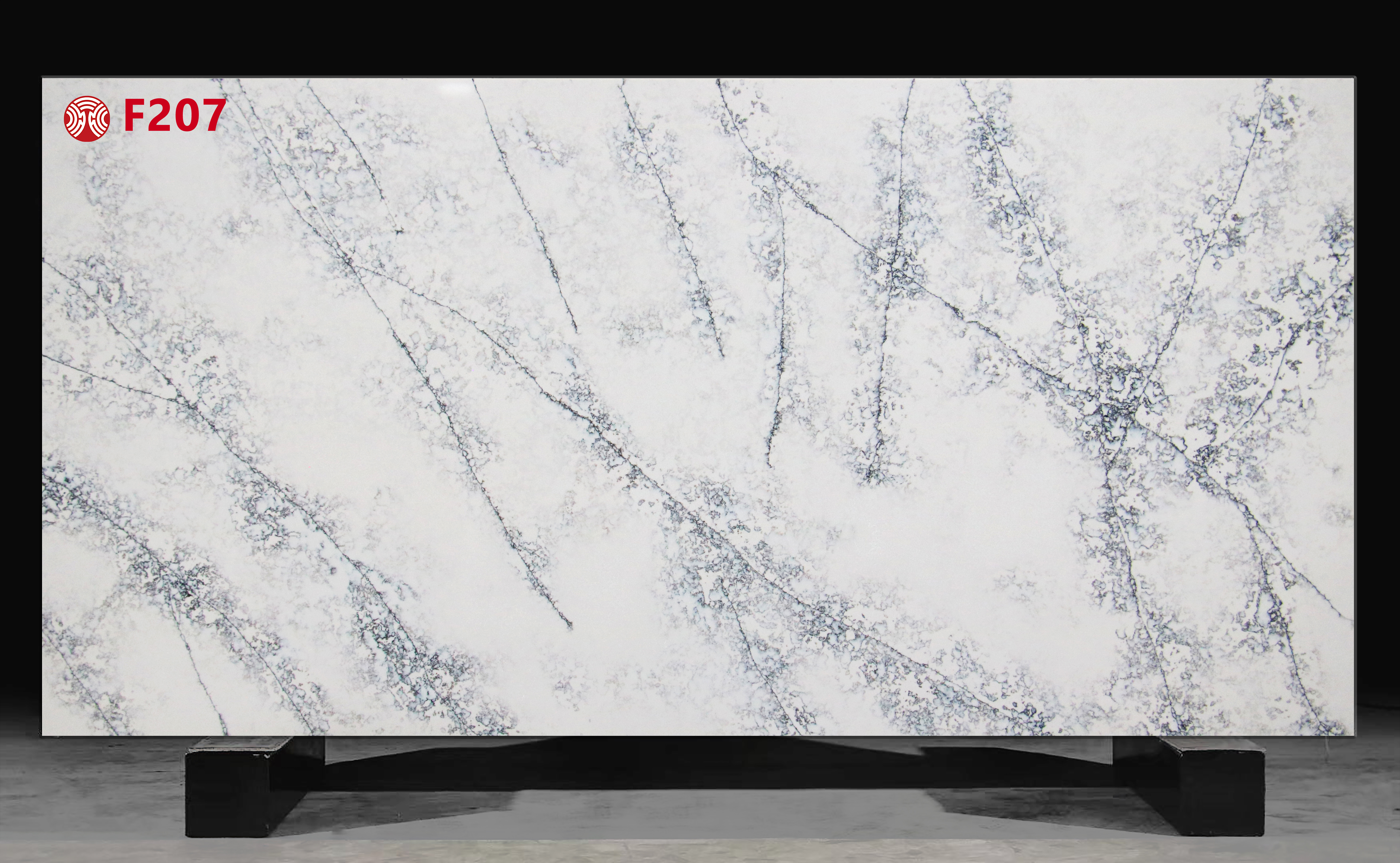 Snow Silver Artificial Quartz Stone with Line Pattern