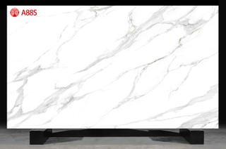 White Gray Flowing Cloud Smoke Texture Printed Quartz