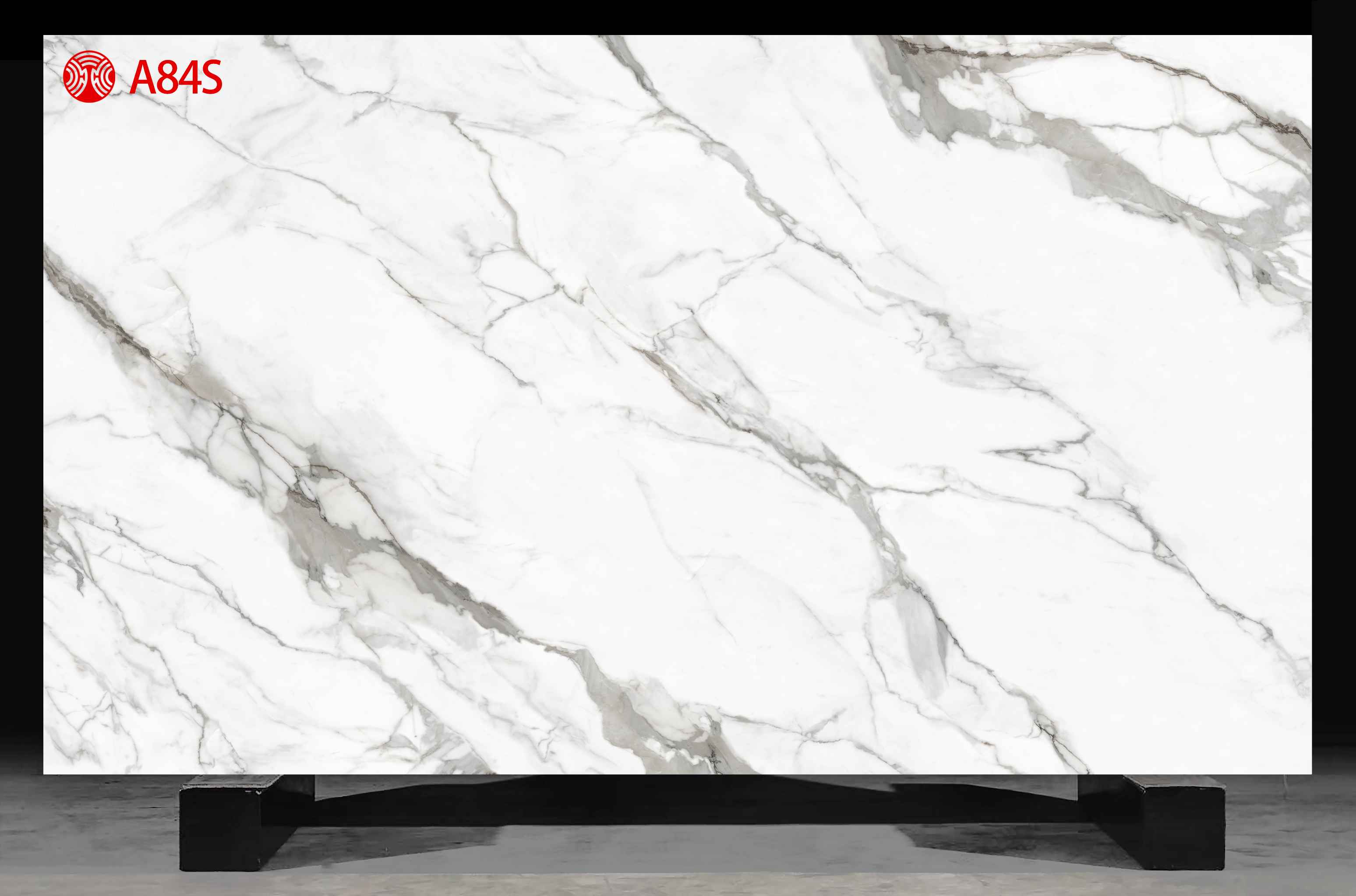 Gray Lines on White Background Printed Quartz